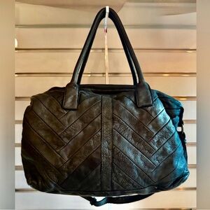NWOT LUCKY 🍀 brand Washed Genuine Leather Shoulder Bag with additional strap